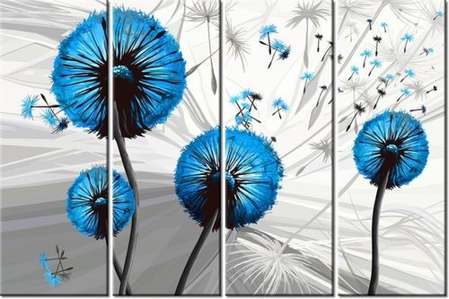 120CM 80 OBRAZ 4 ELEM DMUCHAWCE NIEBIESKIM ŚCIENNY na Arena.pl