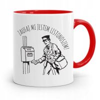 Kubek Czerwony Prezent Dla Listonosza Zaufaj Mi Z Nadrukiem Ze Zdjęciem