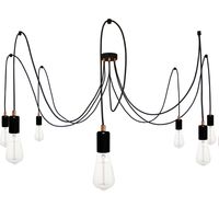 Lampa Wisząca Pająk 7 Czarny Połysk Z Miedzią