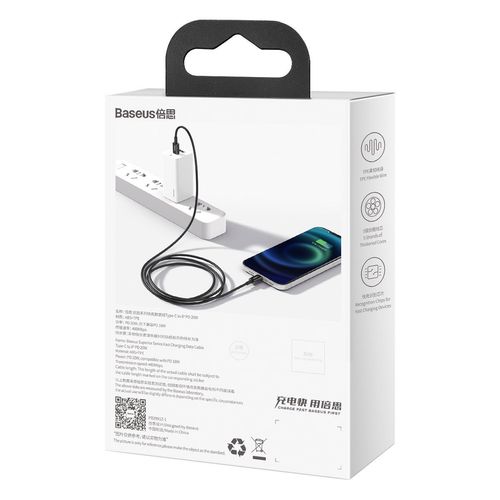 kabel usb-c do lightning baseus superior series, 20w, pd, 1m (czarny) na Arena.pl