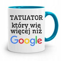 Dla Tatuażystki Tatuażysty Kubek Błękitny Prezent Z Nadrukiem Ze Zdjęciem