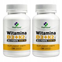 Witamina D3 4000IU + K2 MK-7 100 mcg - 2 opakowania - Zdrowe Kości i Serce