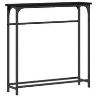 Stolik Konsolowy z półką Czarny dąb 75 x 19,5 x 75 cm