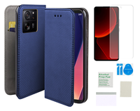 Etui z klapką do XIAOMI 13T obudowa niebieski case smart magnet + folia