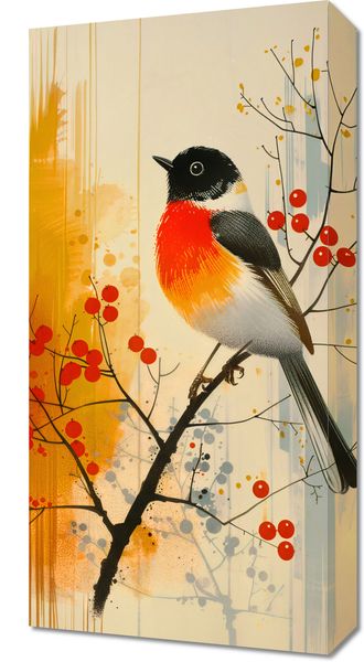 Obraz 30x60cm Jesienny Rudzik zdjęcie 1