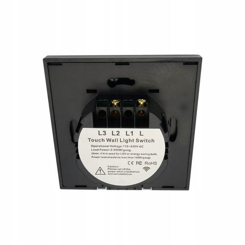 2x Dotykowy Szklany WŁĄCZNIK ŚWIATŁA LED SCHODOWY KRZYŻOWY LED Czarny na Arena.pl