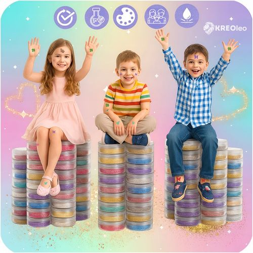 TATUAŻE BROKATOWE DUŻO SZABLONÓW + 48 KOLORÓW ZESTAW PREZENT DLA na Arena.pl