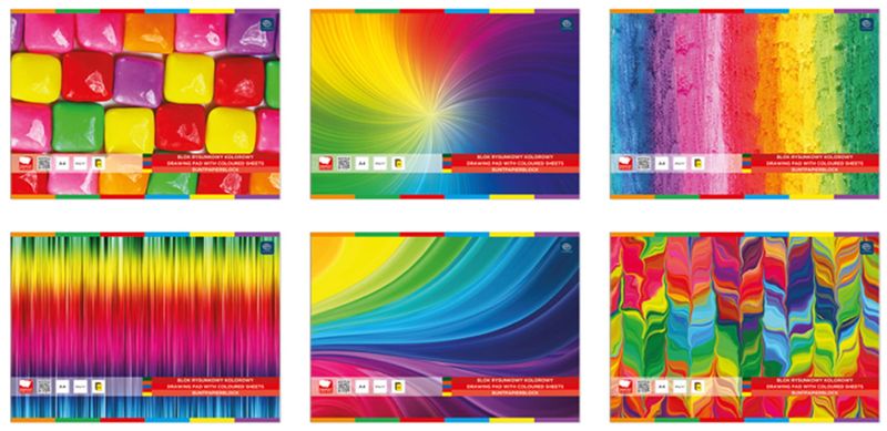 BLOK RYSUNKOWY KOLOROWY A4 20 INTERDRUK zdjęcie 1
