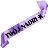 Szarfa fioletowa z Twoim nadrukiem w kolorze czarnym