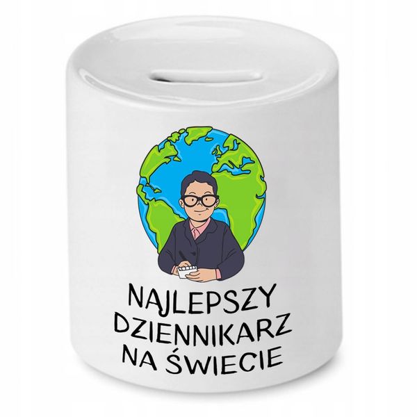 Skarbonka Dla Dziennikarza Najlepszy Dziennikarz Z Nadrukiem Ze Zdjęciem zdjęcie 1
