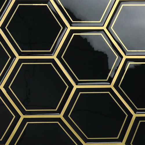 Naklejki ścienne 3D VaryPaper heksagonalne czarne 30,5x30,5 cm 20 szt. na Arena.pl