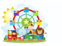 60X40CM TĘCZOWE WESOŁE MIASTECZKO OBRAZ