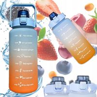 BUTELKA MOTYWACYJNA BIDON NA WODĘ 2000ml 2l ZE SŁOMKĄ Z UCHWYTEM MIARKĄ