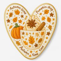 CIASTKO LUKROWANE PAMPKIN CAFFE ROZ.L SERCE JESIEŃ RĘCZNIE ROBIONE