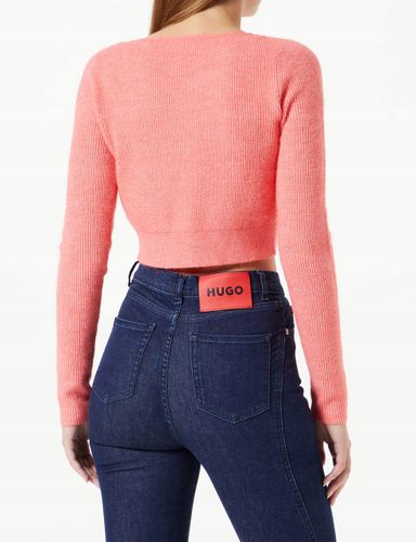 Hugo Boss sweter damski czerwony luźny do pasa rozmiar L na Arena.pl