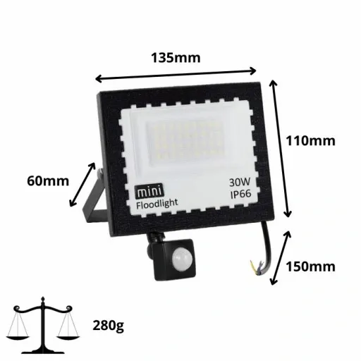 HALOGEN LED 30W NAŚWIETLACZ SLIM CZUJNIK RUCHU ZEWNĘTRZNY DO MAGAZYNU zdjęcie 10