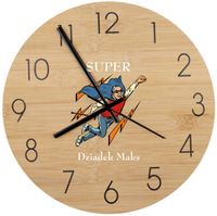 Bambusowy ZEGAR ścienny nadruk prezent DLA DZIADKA super dziadek + imię