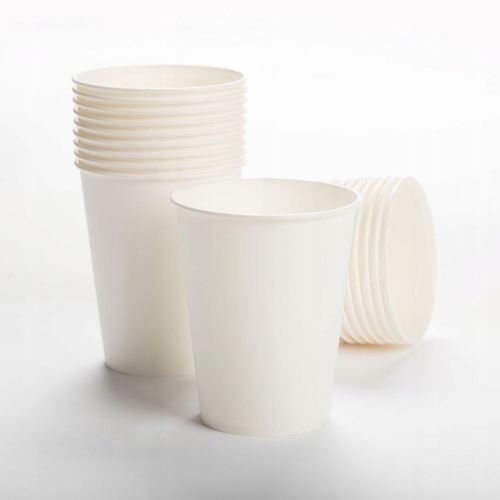 Kubki jednorazowe 100% papier białe do kawy 250ml 100szt bez dopłaty SUP na Arena.pl