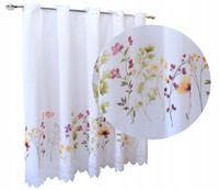 ZAZDROSTKA ZAZDROSKA piękna firana kuchenna ŁĄKA kwiaty druk 100x70