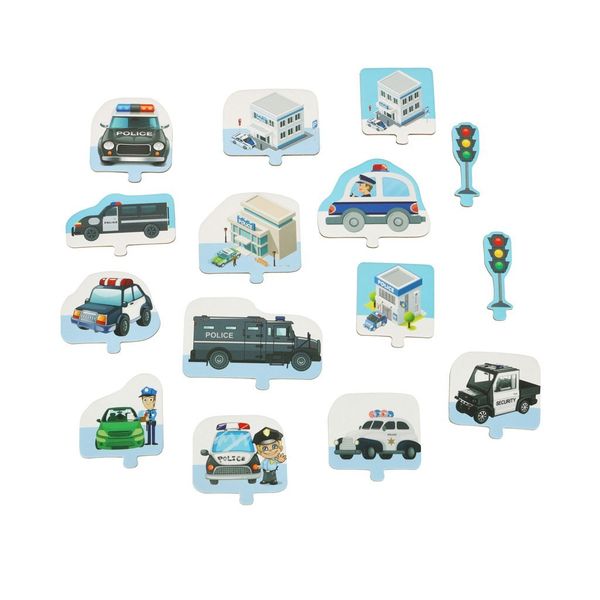 Tor samochodowy puzzle policja pojazdy miasto 47 elementów zdjęcie 10