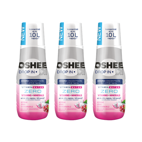 3x OSHEE DROP IN ZERO Hydrokoncentrat Napoju Czerwone Winogrono Smoczy Owoc na Arena.pl