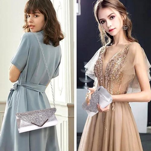 Kopertówka Torebka Wieczorowa Srebrna Wizytowa na Arena.pl