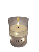 Świeca biała led subito 312 z łańcuszkiem ciepła barwa 10*7 cm