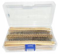 Zestaw rezystorów THT opornik 0.25w 1000szt 20x50szt + box