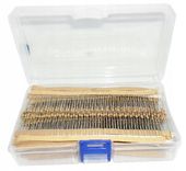 Zestaw rezystorów THT opornik 0.25w 1000szt 20x50szt + box