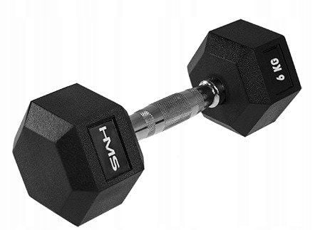 HMS Zestaw Hantli HEX PRO Gumowanych Do Ćwiczeń Treningu Siłowego 2x6 kg na Arena.pl