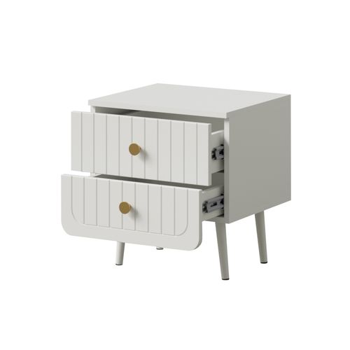 Szafka nocna z szufladami Chloe 2S 50 Biała (czarny lub złoty uchwyt) na Arena.pl