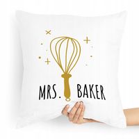 Poduszka Prezent Dla Piekarza Mrs. Baker Z Nadrukiem Ze Zdjęciem