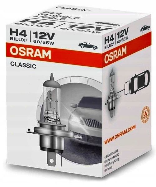 ŻARÓWKA OSRAM H4 60/55W 12V E1 ECE R37 ORYGINALNA zdjęcie 3