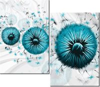 80CM 70CM 2 ELEME OBRAZ RAMA TURKUSOWE DMUCHAWCE 5 DRUK ŚCIENNY PŁÓTNO