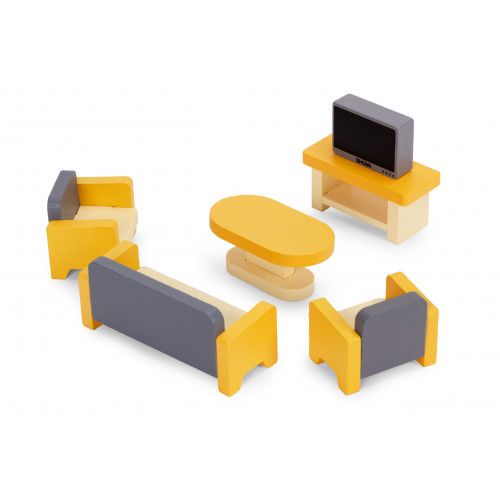 ZESTAW DREWNIANYCH MEBELKÓW DLA DZIECI 30 ELEMENTÓW na Arena.pl