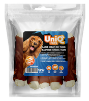 UNIQ PETS Przysmak dla psa paluch ze skóry wołowej z jagnięciną 500g