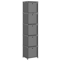 Regał z 5 przegrodami, pudełka, szary, 103x30x72,5 cm, tkanina