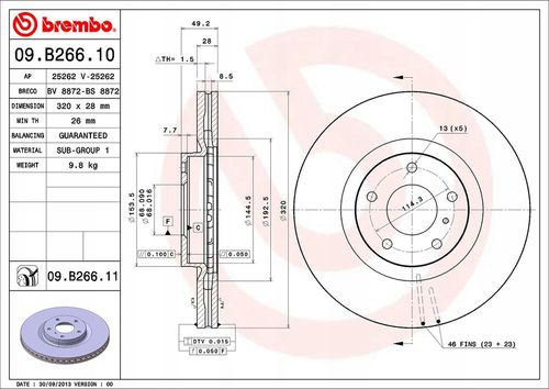 TARCZA HAM PRZOD 320X28 V BREMBO na Arena.pl