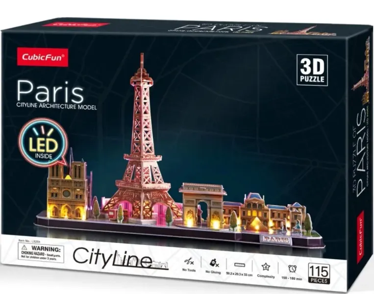 Puzzle 3D LED. City Line. Paryż zdjęcie 3