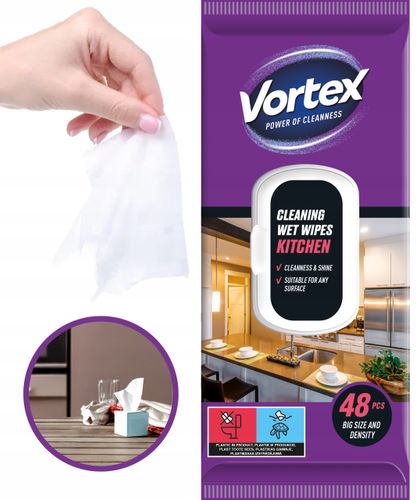 vortex chusteczki nawilżane do kuchni, flip top, 48 sztuk na Arena.pl