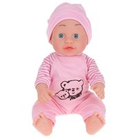 Lalka Dzidziuś Bobas Laleczka 30 cm Zestaw z Buteleczką Śpioszki - różowa