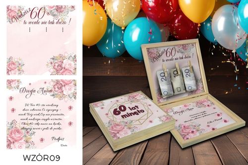 PREZENT NA 60 URODZINY PUDEŁKO Z ŻYCZENIAMI na Arena.pl