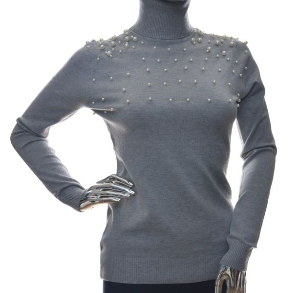 Damski golf sweter z golfem perełkami perełki UNI zdjęcie 1