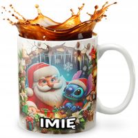 KUBEK 330ml Z GRAFIKĄ PREZENT NA ŚWIĘTA WZORY BAJKA MIKOŁAJ STICZ LILO IMIĘ