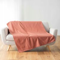 NARZUTA BAWEŁNIANA NA KANAPĘ ŁÓŻKO FOTEL CZERWONA 180 x 220 TERAKOTA LUCILE