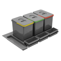 Kosz na śmieci, do szafki 90cm, 45l + 3 x brytfanka