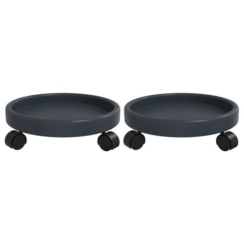 Podstawki pod donicę, z kółkami, 2 szt., szare, 34 cm, 35 kg na Arena.pl