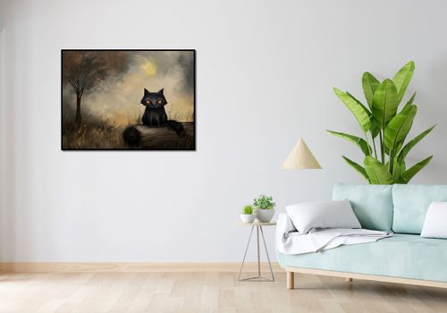 Plakat 100x75cm Czarny Kot na Arena.pl