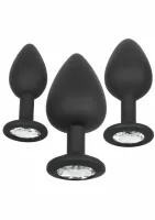 calexotics silicone gem anal kit - zestaw 3 anatomicznych korkow z