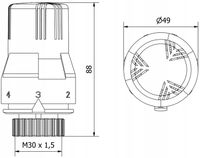 MEXEN GŁOWICA TERMOSTATYCZNA DO GRZEJNIKA ANTRACYT